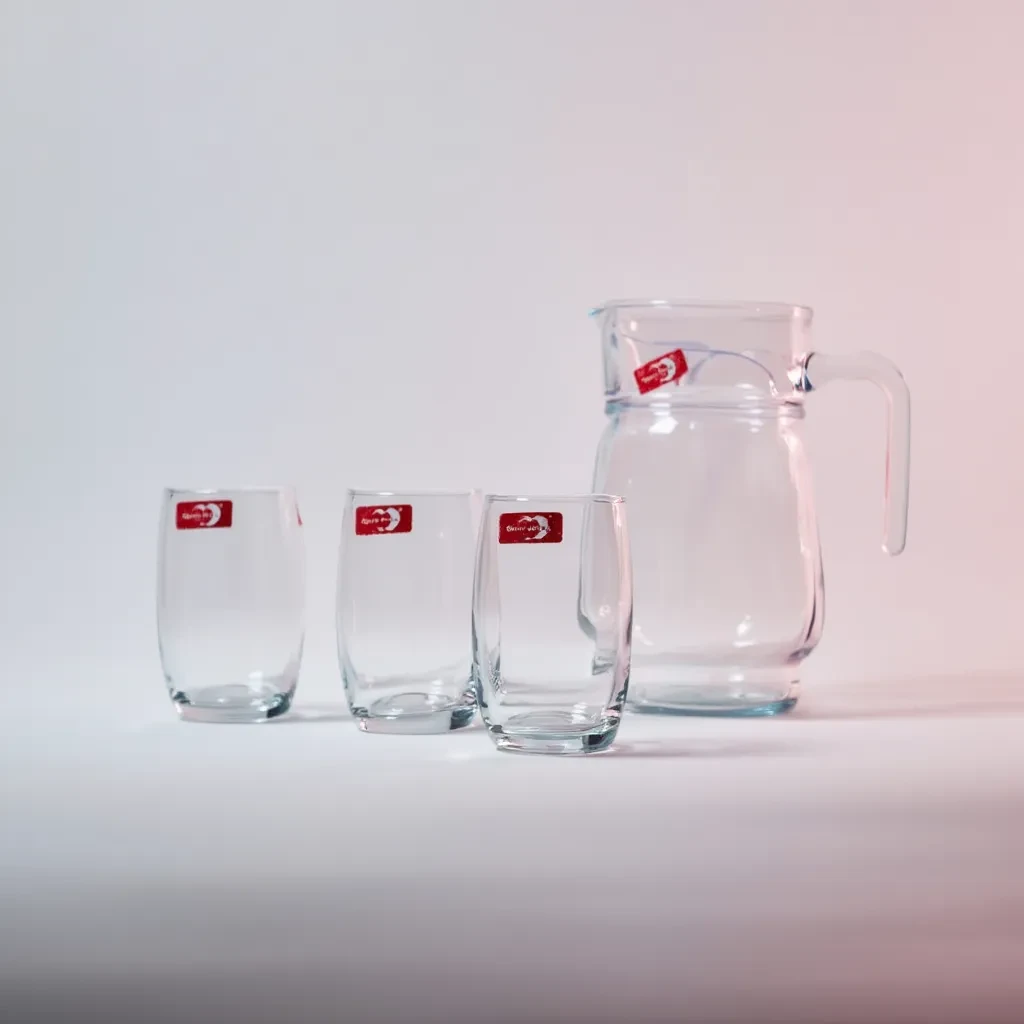Glass Jug with 6 Glasses