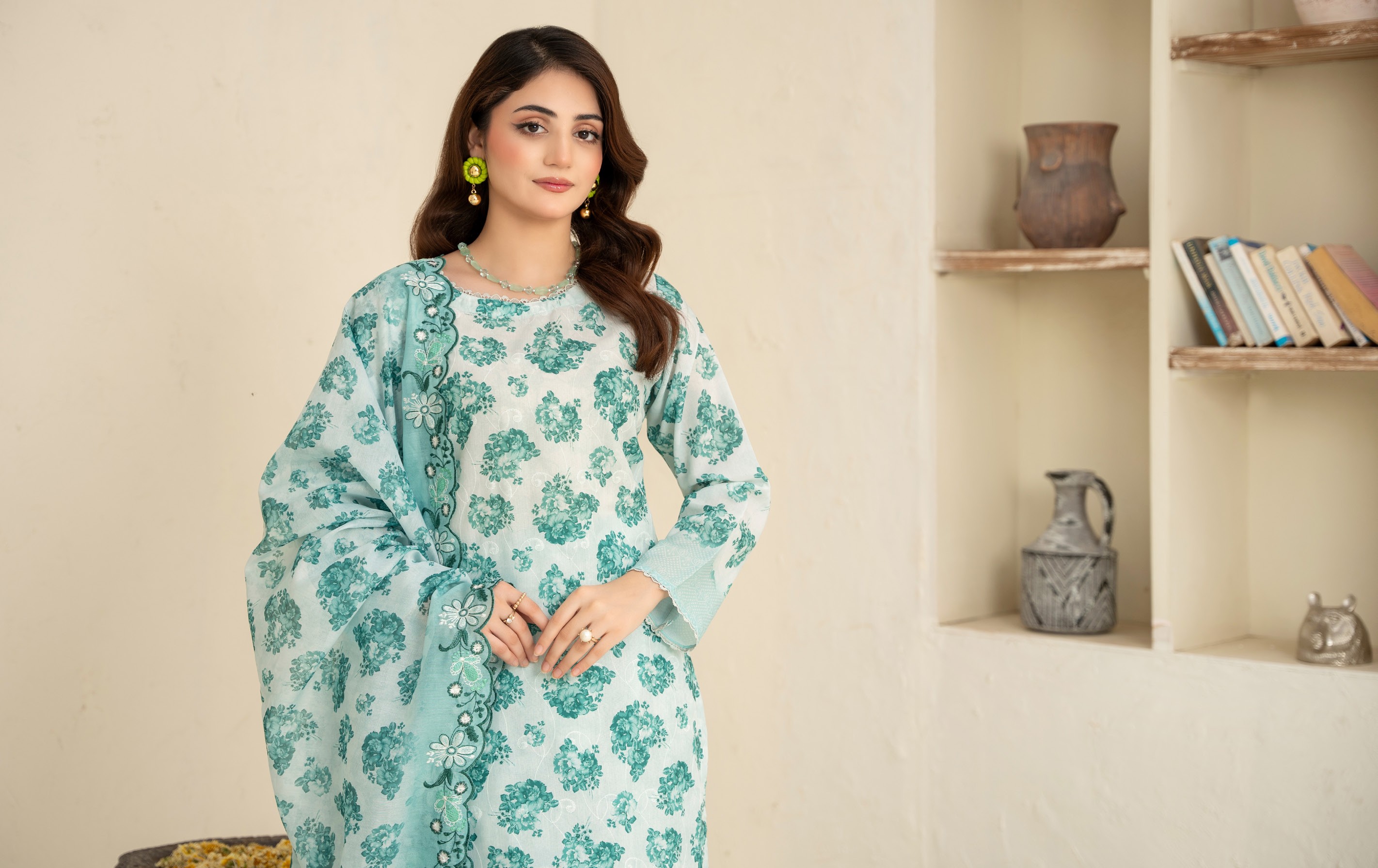 RANG-E-HAYAT – Digital Print Full Chikankari Lawn
