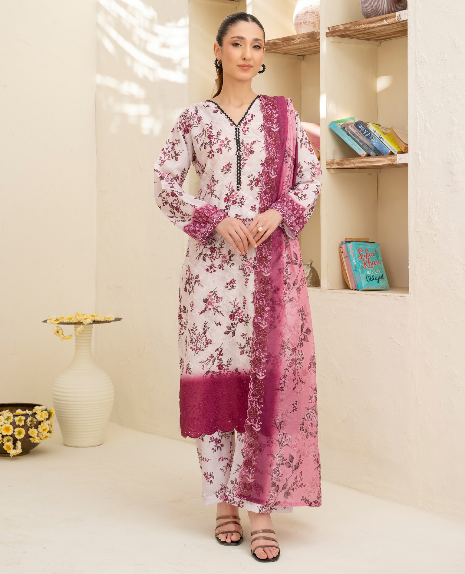 RANG-E-HAYAT – Digital Print Full Chikankari Lawn